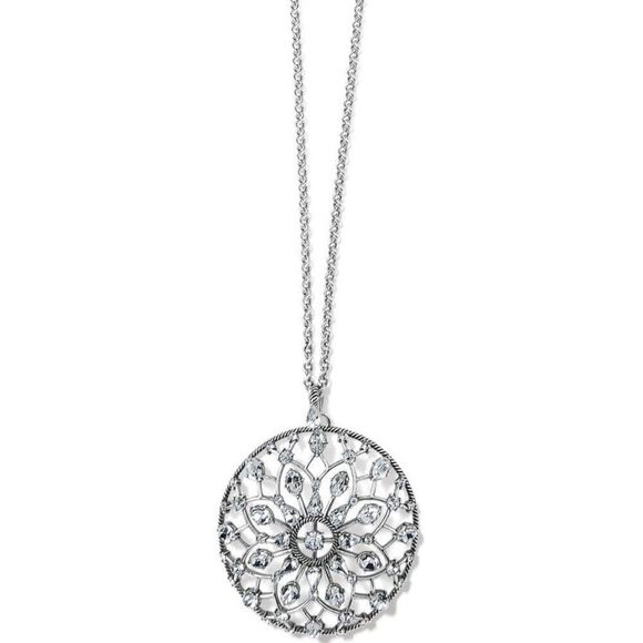 NWT New One Love Silver Crystal Circle Long or Short Convertible Necklace